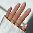 Glamnetic Press On Nails - Classy French | Medium Square Fake Nails with Trendy Micro French Tip, Salon Quality | 15 Sizes - 30 Nail Kit