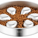 Slow Feeder Dog Bowl – Stainless Steel Non-Slip Metal Bowl for Slow Feeding, 5 Cups Large Capacity, Double-Sided Design for Dry, Wet, or Raw Food, Ideal for Small, Medium, Large Dogs