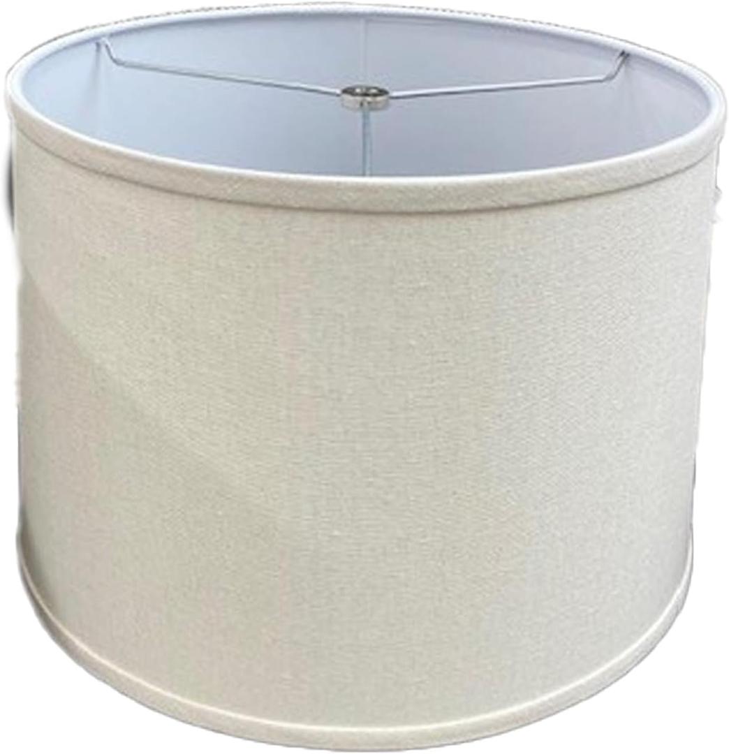 10" Top Diameter x 13" Bottom Diameter x 9" Slant Height with Washer (Spider) Attachment for Lamps with a Harp (Linen White)
