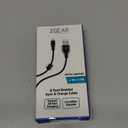 6 Foot Braided Nylon Micro Black Chrome USB Charge/Sync Cable