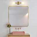 BYOLIIMA 2-Lights Gold Wall Sconce with White Cylinder Glass Shades Modern Mid Century Bathroom Vanity Wall Light Fixtures Industrial Brushed Brass Wall Lamp for Bedroom Mirror Living Room Restaurant