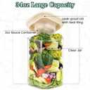 LIBWYS Glass Salad Jars with Lids Meal Prep, 34oz Larger Square Containers for Home Storage & Lunch, Built-In Leakproof Compartments, Wet/Dry Separation for Salad Dressing & Ingredients