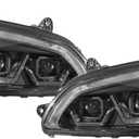 Pair Performance Headlights Assembly Fit for Kenworth T170 T270 T300 T370 T400 T440 T470 T660 T700 2008-2018 DRL LED Strip Truck Headlamp Left Driver & Right Passenger Side