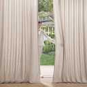 MIULEE Non-See-Through Privacy Linen Curtains 2 Panels, Light Filtering Window Curtains Farn House Textured Back Tab Semi Sheer Drapes for Bedroom Living Room, 52 x 84 Inches Long, Burlywood