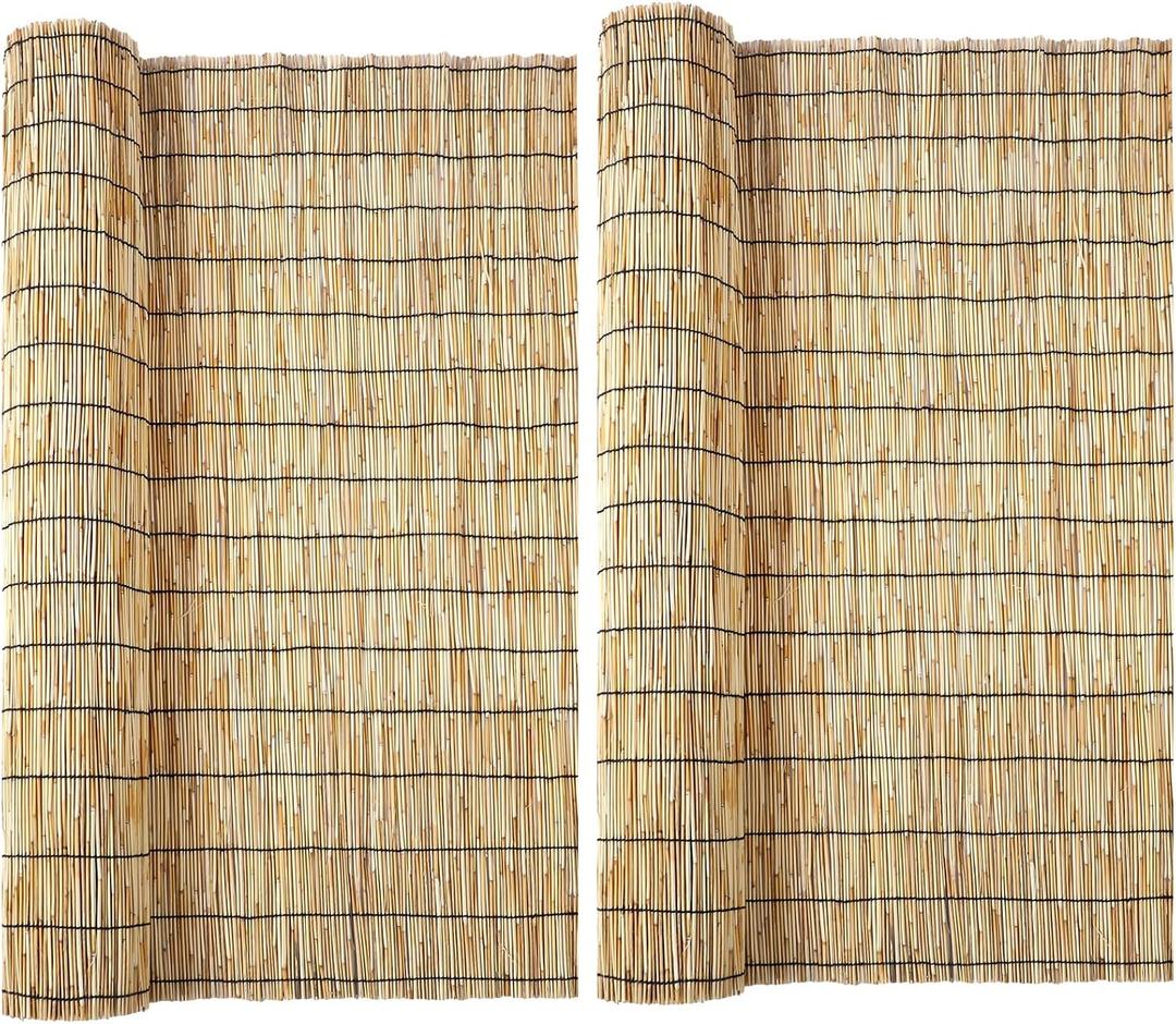 8x10 ft Bamboo Mat for Sukkah Kit, 2 Pcs 4x10 ft Privacy Fence Natural Reed