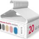 Sharpty Plastic Hangers Clothes Hangers for Clothing, Closet, Coats & Shirts - Durable, Thick, Tough & Space Saving - for Everyday Standard Use, Room Essentials & Basics - 20 Pack - White