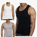 Multipacks Mens 100% Cotton Tank Top White/Black Wife Beater A-Shirt Undershirt Pack 3 XXL