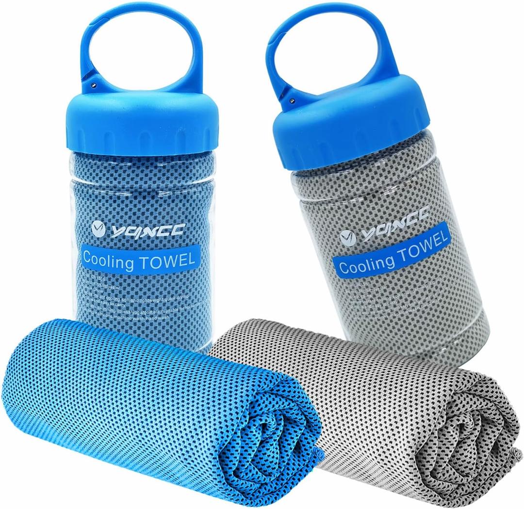 YQXCC Cooling Towel | 2 Pack 47"x12" | Ice Cool for Neck | Soft Breathable Microfiber Chilly | for Yoga, Golf, Gym, Camping, Running, Workout & More Activities (Light Blue/Light Gray) YQXCC Cooling Towel | 2 Pack 47"x12" | Ice Cool for Neck | Soft Breathable Microfiber Chilly | for Yoga, Golf, Gym, Camping, Running, Workout & More Activities (Light Blue/Light Gray)