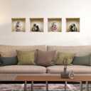 THE NISHA 4 PC Pack Art Magic Pictures Peel and Stick 3D Vinyl Removable Wall Sticker Decals DIY Sticky Backsplash (Lighting Spots), Yoga and Painted Vases 470