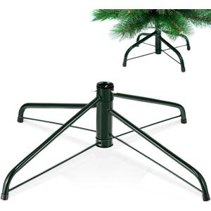 Roowest Replacement Christmas Tree Stand for Artificial Trees, Universal Metal Christmas Tree Base Folding Artificial Xmas Holder(Green,16 Inch)