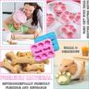 3 x 2PCS Silicone Molds,Non-Stick Puppy Dog Paw and Bone Food Grade Hard Candy Molds for Baking,Ice Cubes,Dog Treats,Chocolate,Jelly,Cake - Pink,Light Blue