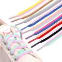 9 Pairs Fashion Printed Sneakers and White Shoes DIY 2 Colors Mix Flat Shoelaces