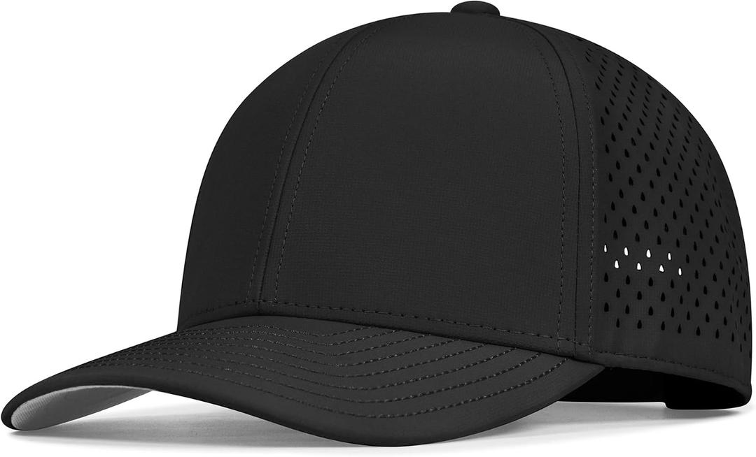 Performance Snapback Hats for Men Women,6 Panel Baseball Cap,Golf,Running,Workout, One Size (for Regular Heads)