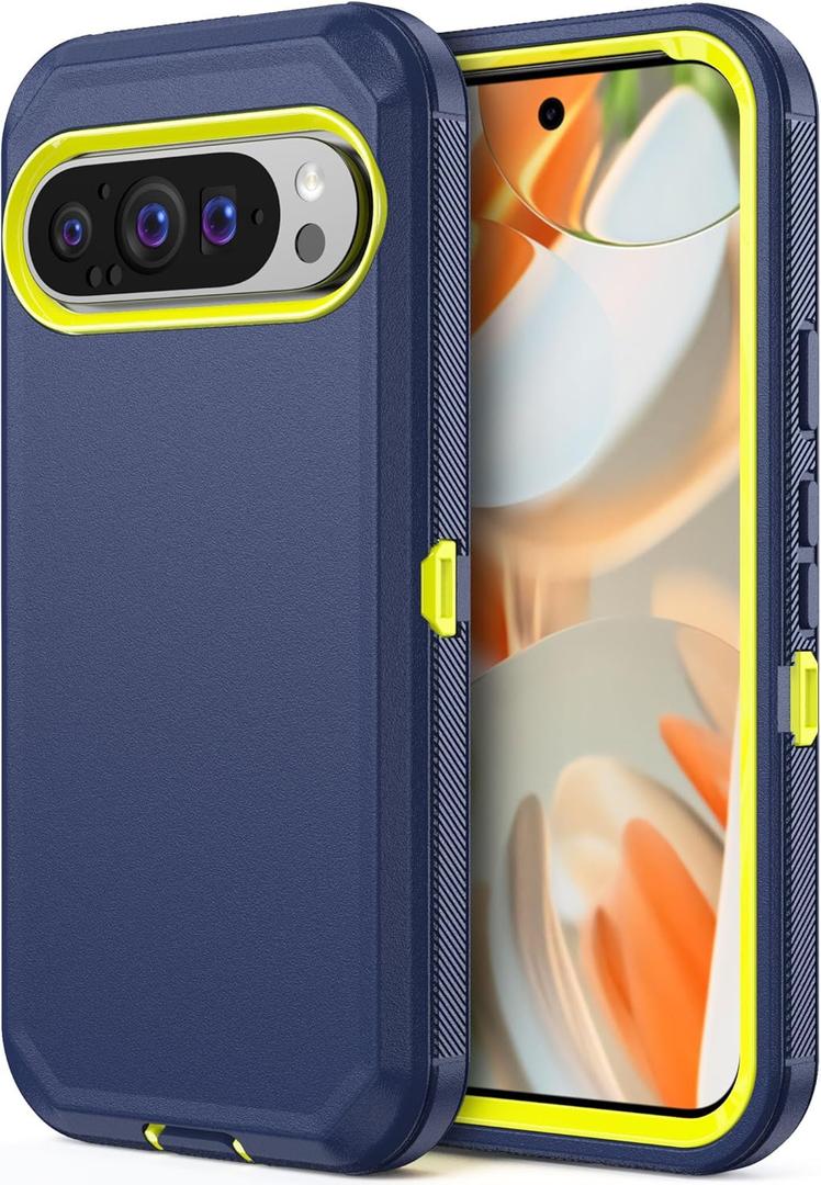 Jiunai for Google Pixel 9 Pro Case Pixel 9 Case Heavy Duty Port Protection Shockproof Dual Layer Tough Dust Proof Rugged Protective Cover Phone Case for Google Pixel 9 Pixel 9 Pro 5G 6.3 2024 Blue