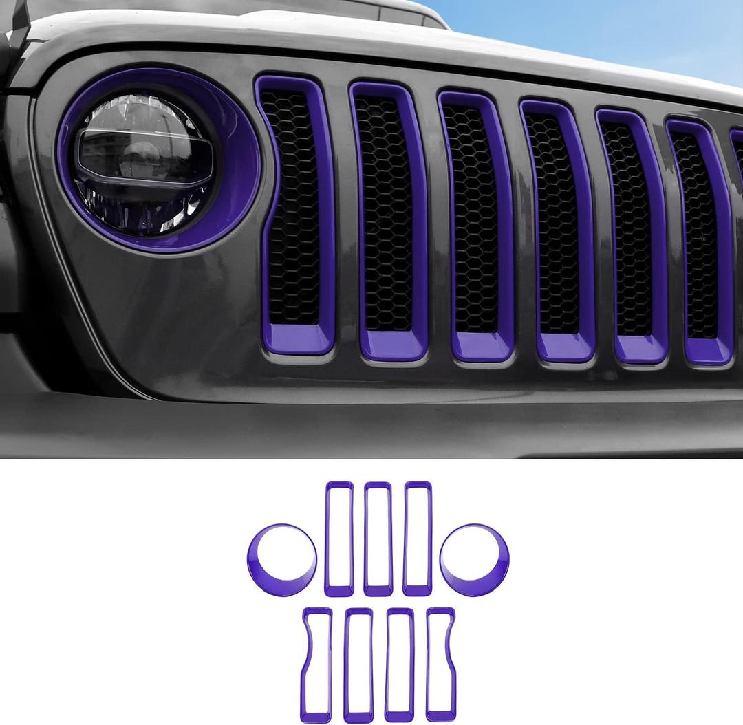 Grille Inserts & Headlight Cover for 2018-2022 JL Sport & Sport S ONLY (Purple)