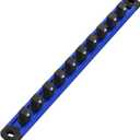 WORKPRO Magnetic Socket Organizer, 1/2-Inch Drive Aluminum Alloy Socket Rail, Heavy Duty Socket Holder, Socket Rack Kit 1/2-Inch x 10 Clips (Blue)