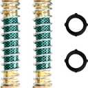 Hose Extension Adapter for 3/4"-11.5NH, Solid Brass Faucet Hose Kink Protector with Coil Spring, 2 Pack