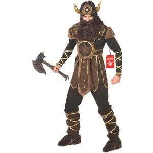 Morph Viking Costume Men Renaissance Viking Halloween Barbarian Costume for Men (Large, Brown)