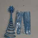 VWAERR 13.8 Inch Blue Christmas Burst Tree Topper Glittered 3D Burst Plastic Tree Topper Exploding Star Christmas Decoration for Home Ornaments Holiday Party Supplies