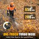 650 CFM Heavy-Duty Cordless Leaf Blower Compatible with DeWalt 20V MAX Battery, 200 MPH with Stepless Variable Speed & Turbo Mode, Battery Powered Handheld Blower for Yard Care & Debris (Tool Only)