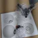 Mid Century Modern Black Semi Flush Mount Ceiling Light Fixture 3 Light 18 inch, Globe Light Fixtures for Bedroom,Entryway,Hallway,Living Room,Kitchen,Dining Room