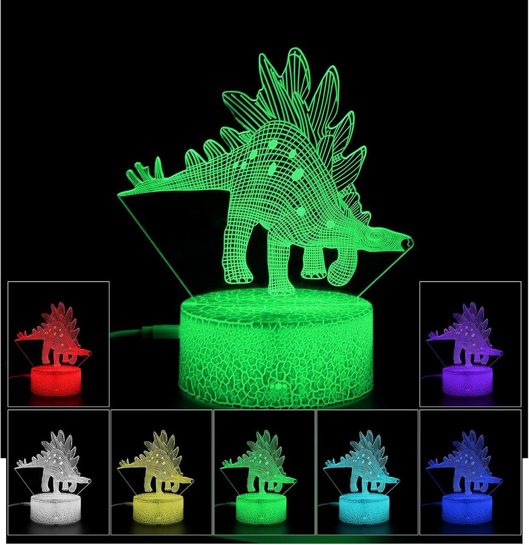 JIAKAI 3D Illusion Night Light,7 Colors Gradual Changing Touch Switch USB Table Lamp for Holiday Gifts or Home Decorations (09) BWL