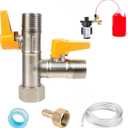 Upgrade RV Winterizing Kit, Full-Flow RV Winterizing Part, RV 3-Way By-Pass Valve Replacement Kit, Unrestricted Water Flow RV Antifreeze Accessories