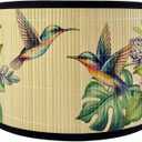 Bamboo ShadesE27 11.811.87.9inch Bamboo Lampshade,Featuring Tropical Motifs and Floral-Bird Designs.For Replacing Lampshades on Chandeliers and Floor Lamps