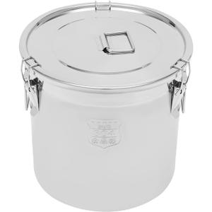 DYNAMI Large 304 Stainless Steel Bucket with Airtight Lids, 8.7Gal Metal Food Canisters Container with Lid & Lock Clips,Milk Can Flour Storage Containers for Oil,Milk,Grain,Coffee Bean(33L)