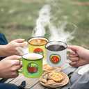 Covzoe Set of 6 Camping Mugs, 15 Oz Ceramic Campfire Coffee Mug in Assorted Colors, Portable Happy Campers Drinking Mug for Tea Milk Picnics Hiking Fishing Travling Lover Gifts, Not Dishwasher Safe