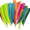 50PCS 4 Inch Shield Cut Turkey Arrow Feathers for Bowhunting, Right Wing Fletching, Waterproof and Durable for Recurve and Compound Bow (Red)
