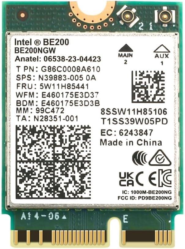 New Wi-Fi 7 Intel BE200 Bluetooth 5.4 WiFi Card BE200NGW 2.4/5/ 6 GHz 5.8 Gbps for Windows 11 PC Laptop