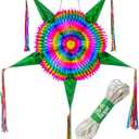 Mexican Pinata  Large 32 Foldable Party Piata with 25-ft Rope Included  Fiesta, Birthday & Cinco de Mayo Decorations - TexMex Fun Stuff (Emerald Green 32")