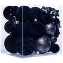 38 Pcs Black Velvet Christmas Ball Ornaments, Christmas Tree Decorations with Paper Ornaments, Shatterproof Hanging Xmas Décor Set for Office Home Holiday in 3 Sizes(Small Medium Large)