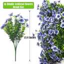 Grunyia Artificial Fake Flowers for Outdoor Spring Decoration, 16 Bundles Faux Silk Colorful Daisy UV Resistant Realistic for Outside Porch Patio Home Yard Garden Planters Pots Window Box (Blue)