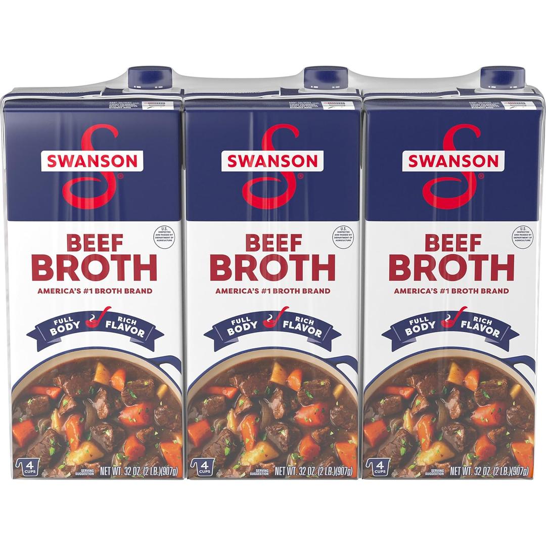 SWANSON S Beef Broth, 32 oz Carton (3 Pack) (EXP 05/30/27)