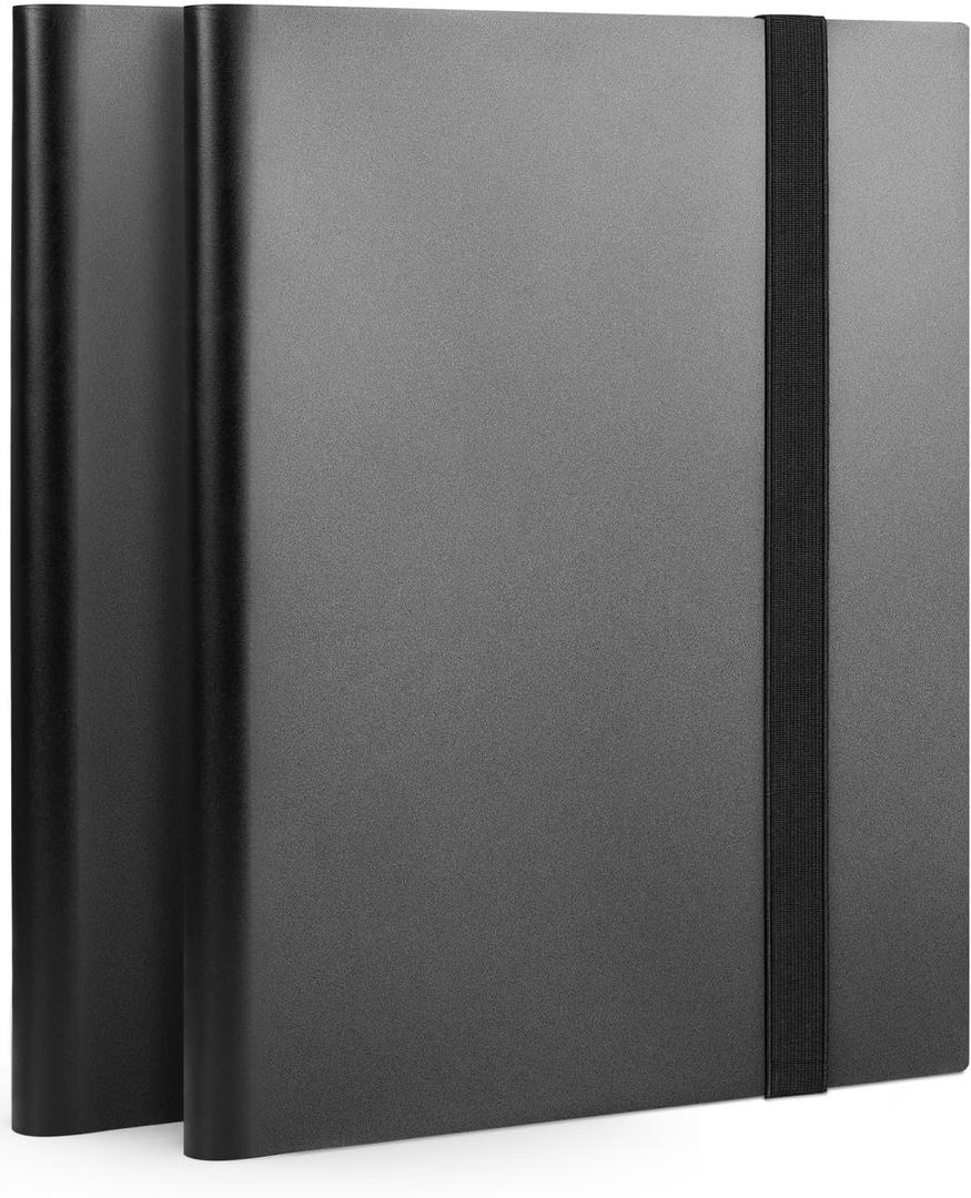 Lzerking 2 Pack 9 Pockets Trading Card Binder, Black, 40 Sheets, 720 Cards, Baseball, Football, Basketball, K-pop Photocard