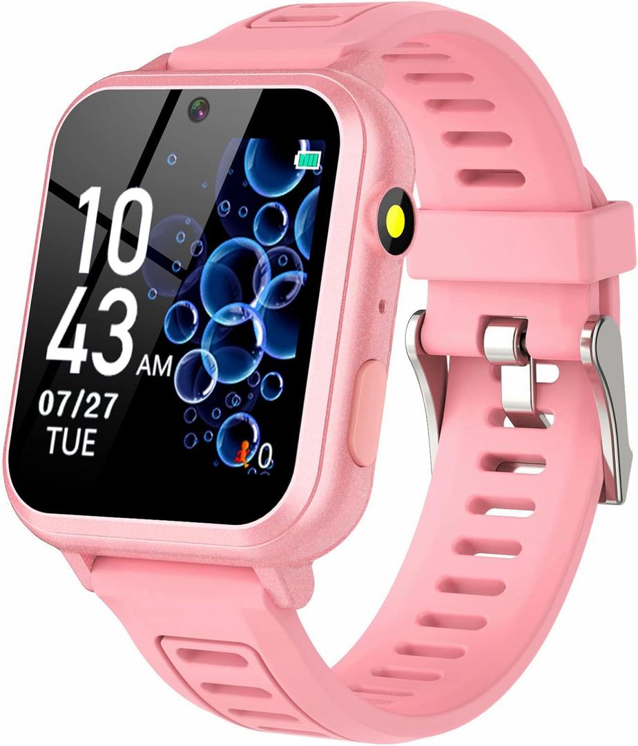 Smart Watch for Kids, Toddler Watch Toys with 39 Games Camera Video Recorder Music Alarm Calculator Calendar Stopwatch Flashlight Pedometer Birthday Gift Toys for 3-12 Year Old Boys and Girls (Pink)