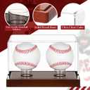 Weysat Baseball Display Case 2 in 1 Clear Cube Baseball Holder with Wood Base Clear Acrylic Memorabilia Showcase Box Autograph Ball Protector for Sport Fan Souvenir, UV Protection