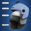SanQing Open Face Motorcycle Helmets, Adult 3/4 Half Helmet-DOT (White, M)