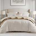 Madison Park King Comforter Set Jacquard Metallic Thread Comforters, All Season Comforter & Quilt Bedding Set King Size Comforter, Decor Pillows, Shams, Royce, King Ivory 5 Piece