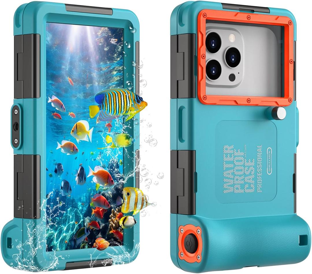 Underwater Phone Case for Snorkeling, [50ft/15M] Professional Deep Diving Waterproof Phone Case for iPhone 17-7 Pro/Pro Max/Plus/Mini, 16/17E, SE 2/3, Galaxy S10-S25 Plus/Ultra, A21-A56 [Blue]