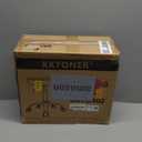 KKTONER Round Rolling Stool Height Adjustable Stool PU Leather Chair with Wheels Salon Spa Drafting stools Small (Black)