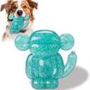 Monkey Dog Chew Toy, Indestructible Dog Rubber Toy for Medium & Large Dogs, Tough No Stuffing Puzzle Toy, Anxiety Relief & Dental Care, Interactive Cognitive Toy, 4.92inch (Green)