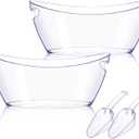 Ice Bucket 2 PCS, Acrylic Ice Buckets for Parties, Mimosa Bar Supplies Beverage Tub and Scoops for Champagne Beer Sparkling Wine Cocktail（5.5L) Extra Large Model (Clear)