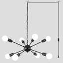 ALISADABOY Plug in Chandelier for Dining Room Black Chandeliers Plug in Sputnik Light with 16.4 Ft Cord 8 Light Hanging Sputnik Chandelier Pendant Lighting for Living Room, Kitchen, Entryway