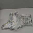 PERMO Set of 2 Classic Rustic Industrial Wall Sconce Lighting Fixture with Flared White Textile Lamp Shade and Chrome Tapered Column Stand, Hardwired, E26 Base