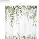 LIGHTINHOME Sage Green Shower Curtain 72Wx72H Inches, Watercolor Eucalyptus Leaves Summer Bathroom Curtains, Botanical Plants Earthy Waterproof Fabric Shower Curtains for Bathroom Decor with Hooks