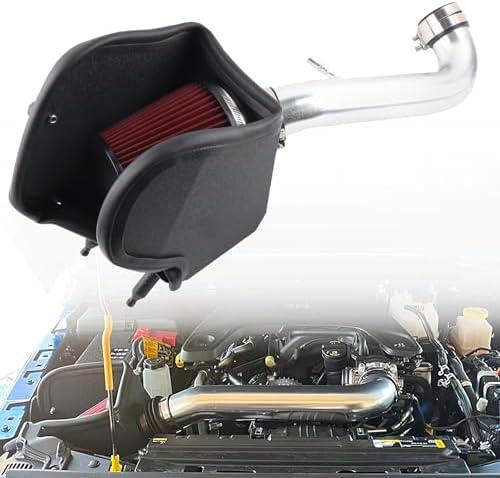 RiAiCiING Cold Air Intake Kit with Heat Shield Fit for 2018-2023 Jeep Wrangler JL/Gladiator 3.6L V6, Increases Horsepower & Torque, More Aggressive and Sporty Induction Sound(Silver)