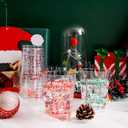 U-QE 10 oz Merry Christmas Party Cups (60 count) - Christmas Decorations Cups - Disposable Clear Plastic Cups for Party Decoration - Party Supply Drinkwear for Beer/Beverage/Snacks